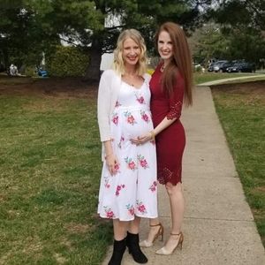 Maternity dress white, floral